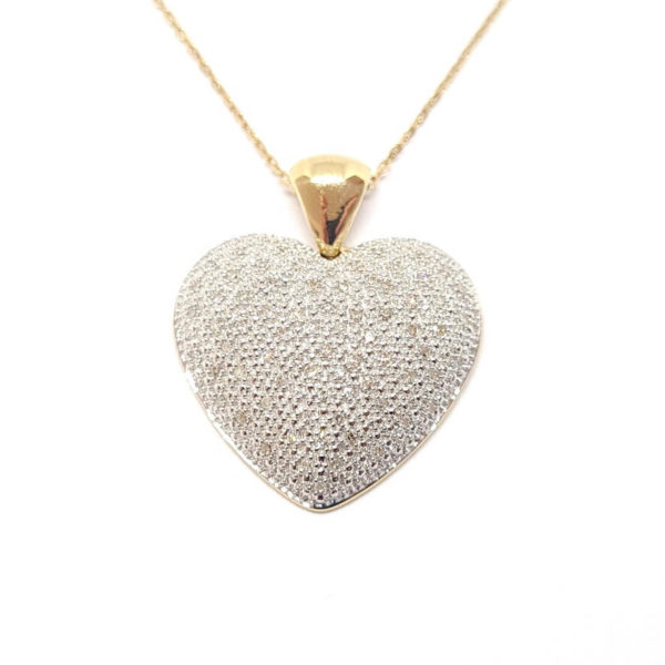 Collier coeur or jaune 18 carats diamants