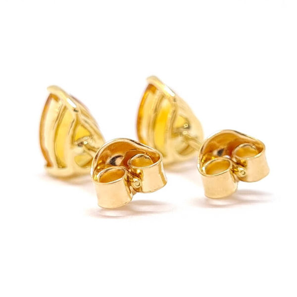 Boucles d'oreilles citrines or jaune 18 carats