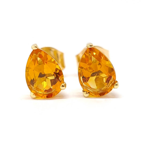 Boucles d'oreilles citrines or jaune 18 carats