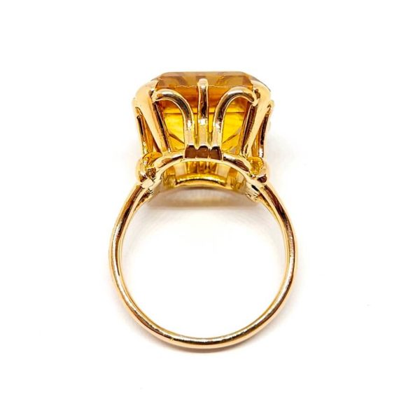Bague cocktail citrine or jaune 18 carats