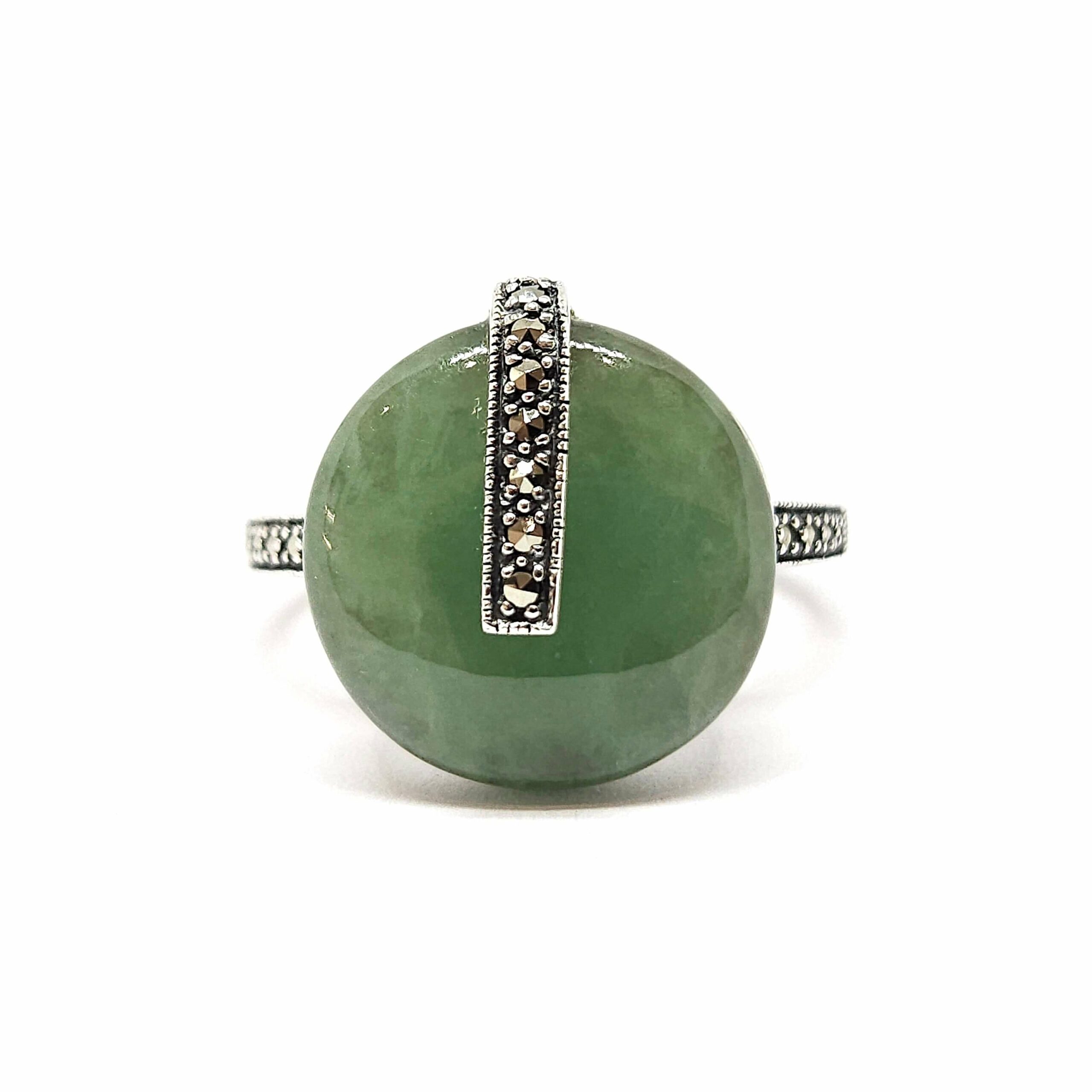 Bague vintage jade marcassites argent 925:1000 Bague-vintage-jade-marcassites-argent-925/1000